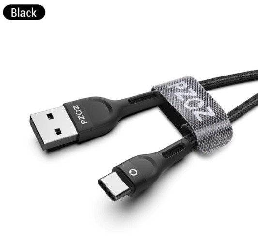 Кабель Type-C PZOZ 2m Black Київ - фото 1