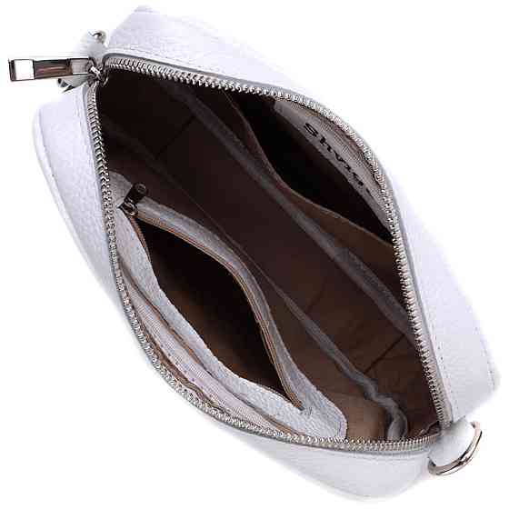 Універсальна класична сумка крос-боді з натуральної шкіри Shvigel 22840 Біла Київ