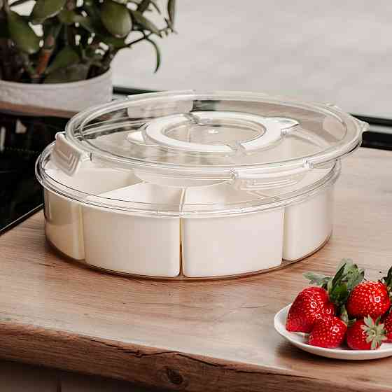 Yiwu Контейнер для їжі з 9 відсіками пластиковий Ø29 см харчовий контейнер для зберігання їжі 3 Киев