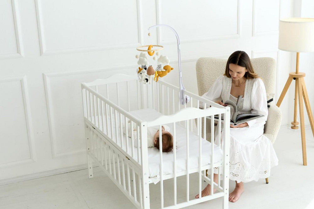 Дитячий музичний мобіль на ліжечко для немовлят WoollyFox "Сонні кошенята і мишка" на 35 мелодій Київ - фото 5