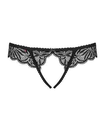Кружевные танга с доступом Obsessive Contica crothchles thong S/M, черные Sex Aura Киев