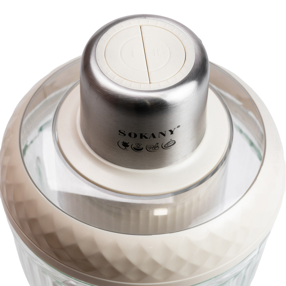 Sokany Чопер подрібнювач Sokany SKYM7032W 2в1 з чашами 0.5 і 1.5 л 800 Вт Білий Коломия - фото 4