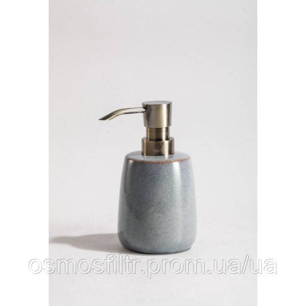 Дозатор для рідкого мила Axentia Аres керамічний бежево-сірий Ø 8 см Н 15 см 300 мл (136364) Київ - фото 1