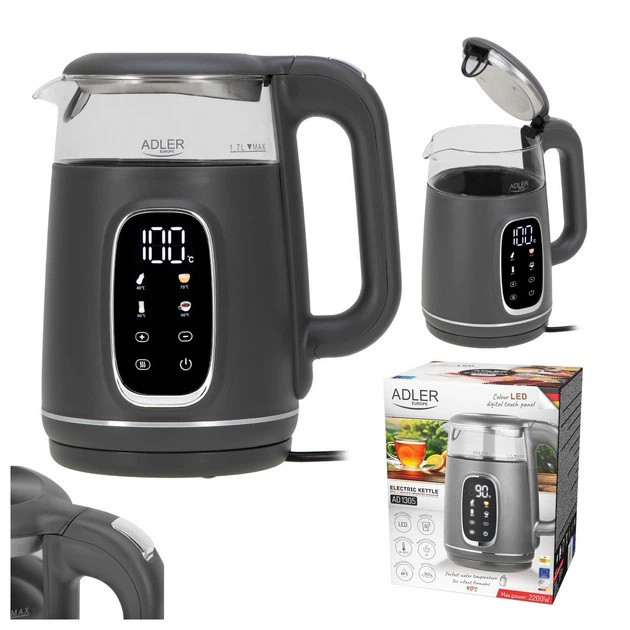Чайник Adler AD 1305 із регулюванням температури 1.7Л 2200Вт Gray YV-26 Івано-Франківськ - фото 4