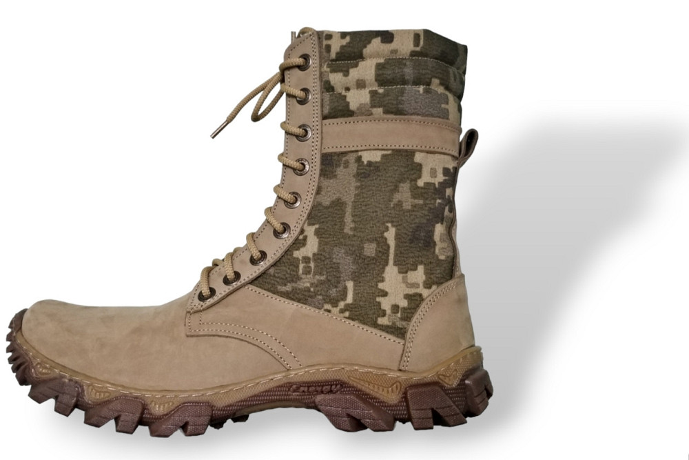 Берцы кожа бежевые пиксель высокие летние Одесса - изображение 4