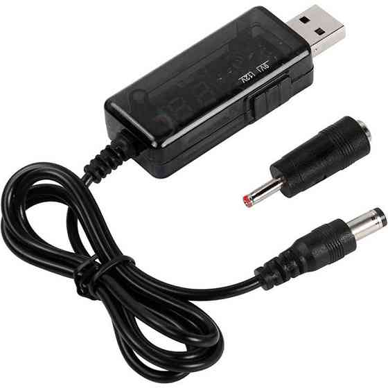 Кабель USB to DC 5.5x2.1 + 3.5x1.35 voltage boost 5V to 9V/12V ver.2 Рівне