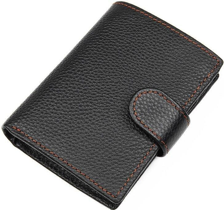 Кошелек мужской Vintage 14591 кожаный Черный Киев - изображение 1