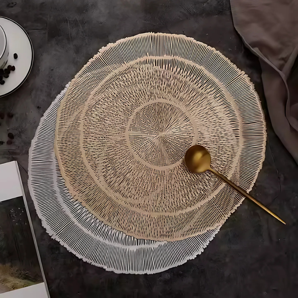 Сервірувальна серветка під гаряче кругла, килимок сервірувальний килимок сріблястий набір 2 шт Кам'янець-Подільський - фото 2