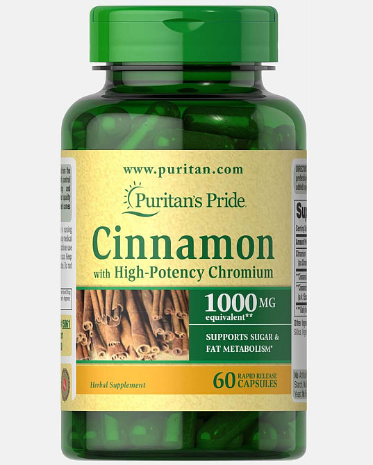 Cinnamon Complex 1000 mg with High Potency Chromium 60 capsules Луцьк - фото 1