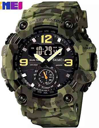 Часы наручные (годинник) Skmei 1637 зелёный камуфляж Харьков