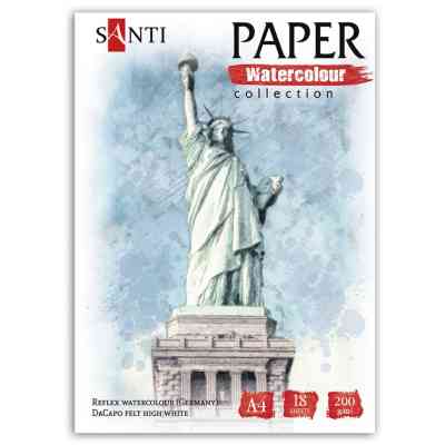 Бумага для рисования Santi набор для акварели City, А4 Paper Watercolor Collection, 18 листов, 200г/м2 (130511) Винница
