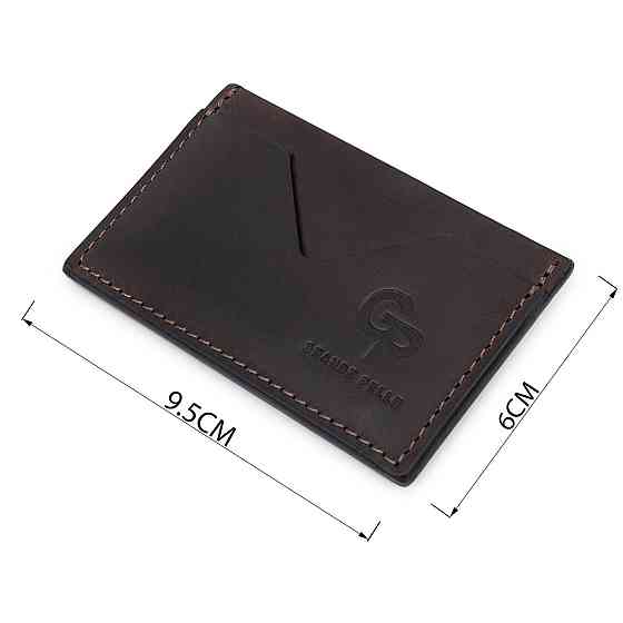 Шкіряний матовий картхолдер GRANDE PELLE 11526 Коричневий Київ
