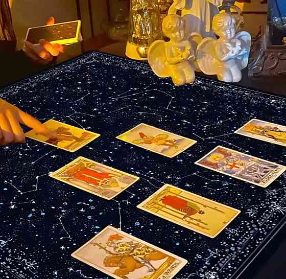 Скатерть для таро и рун со звездным небом, алтарное покрытие для гадания, ткань для карт, 49×49 см Киев