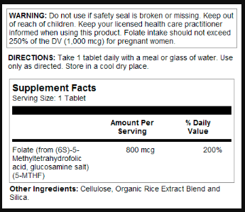 Метил Фолат KAL Methyl Folate 800mcg 90 таб Киев - изображение 4