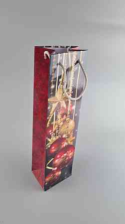 Пакет новогодний  бумажный под  бутылки-008 (12 шт) Харьков