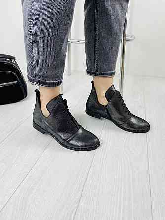 Жіночі черевики нікель з натуральної шкіри-сатин демісезонні весна-осінь р. 38, 39 (БТ/02) / Ст Коломия