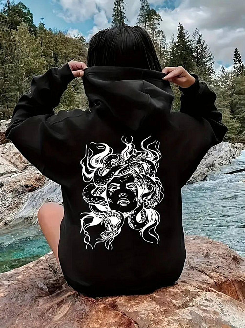 Женская стильная худи с принтом трехнитка на флисе Одесса - изображение 4