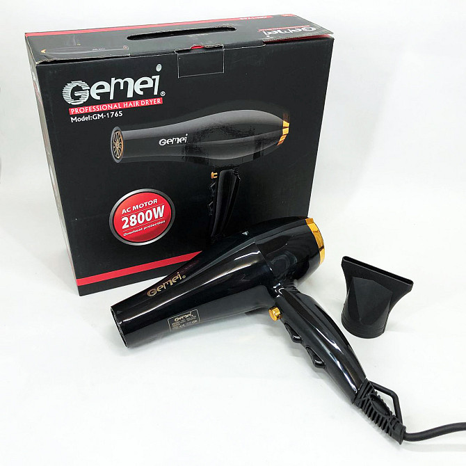 Функциональный профессиональный фен Gemei GM 1765 2800 Вт, Качественный фен для волос JV-58 Львов - изображение 7