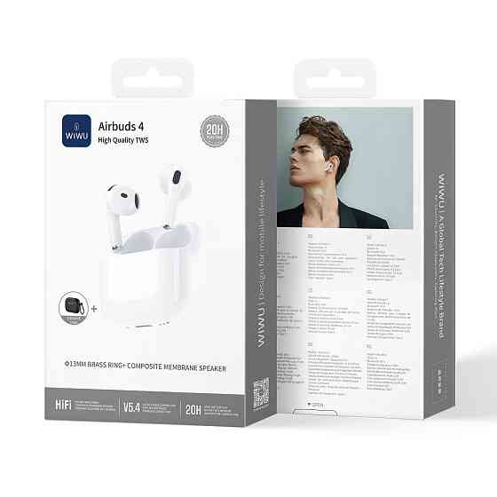 Беспроводные наушники TWS WIWU Airbuds 4 (lite) White Одесса