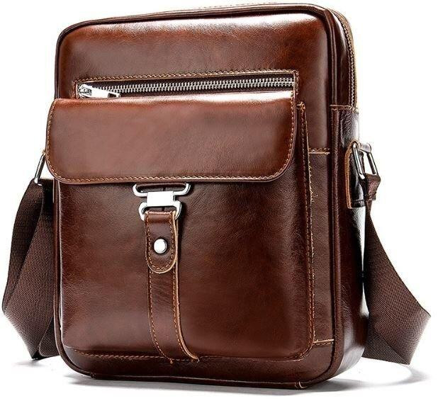 Сумка стильная мужская Коричневая (Vintage) Киев - изображение 9