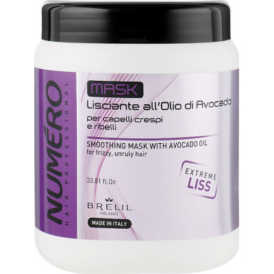 Маска для волосся Brelil Numero розгладжуюча з олією авокадо 1 л (8011935075157) Вінниця - фото 1
