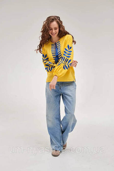 Жіноча жовта вишиванка "Папороть" Кривий Ріг - фото 2