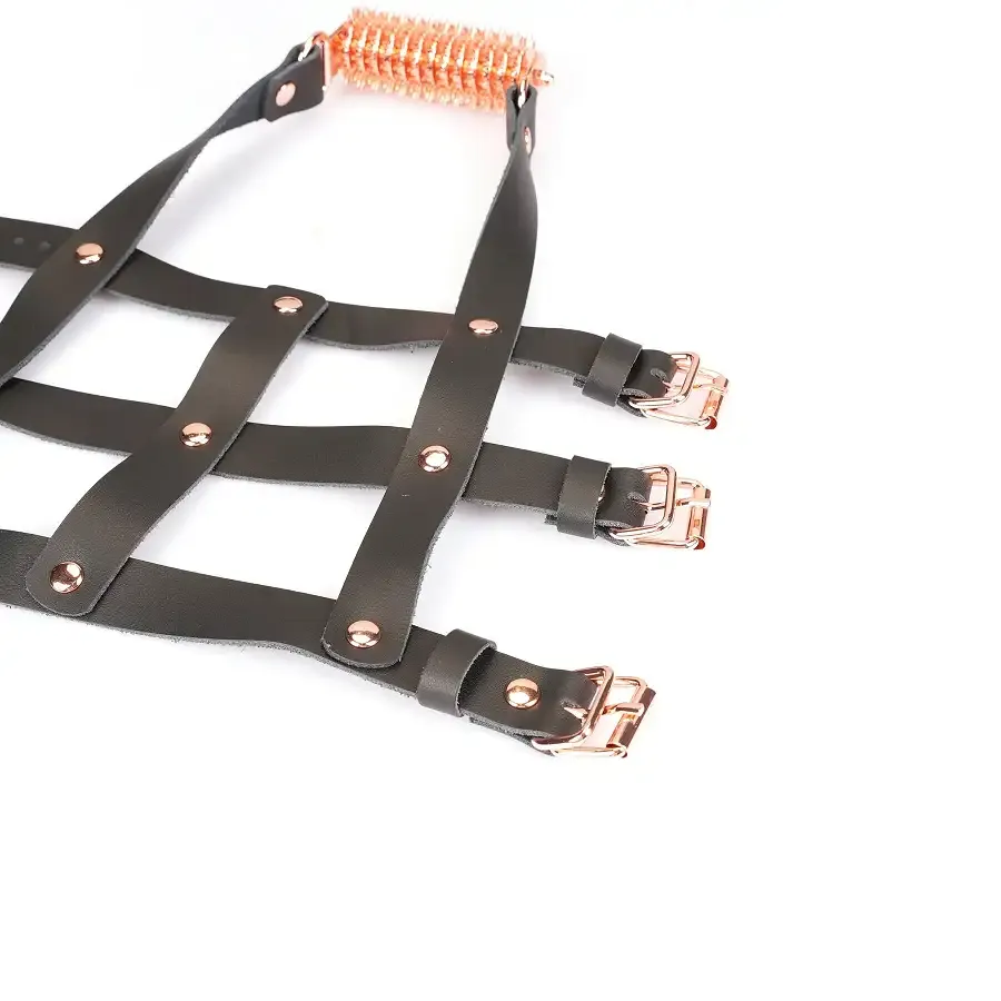 Кожаная портупея для голеностопа со шпорами Liebe Seele Leather High Heel Ankle Harness Rose Gold Львов - изображение 4