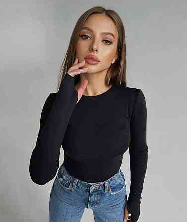 Женский базовый обтягивающий лонгслив с вырезами для пальчиков турецкая натуральная вискоза Одесса