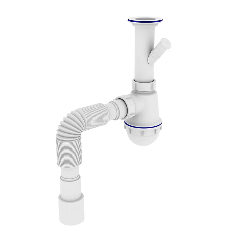 Сифон для кухні Zerix SK-01-B 1 1/2"x40 з литим випуском та відведенням для пральної машини  ( ZX4951 ) 27319 Харків - фото 1
