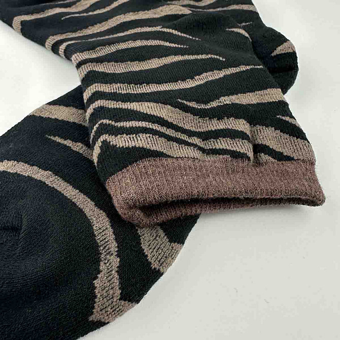 Теплі шкарпетки жіночі класичні в смужку Греві GM Textile Високі 36-41 Чорно-Коричневий Суми - фото 3