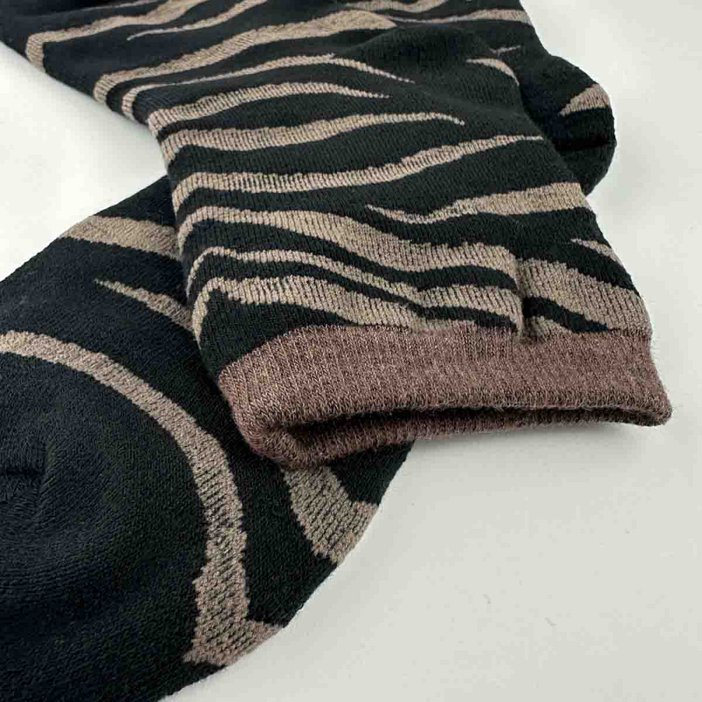 Теплые носки женские классические в полоску Греви GM Textile Высокие 36-41 Черно-коричневый Сумы - изображение 3