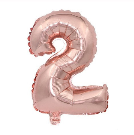 Кулька цифра 2 фольгована 32 дюйма рожеве золото Київ - фото 1