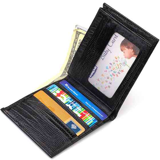 Практичное мужское портмоне из натуральной фактурной кожи CANPELLINI 21868 Черный Киев