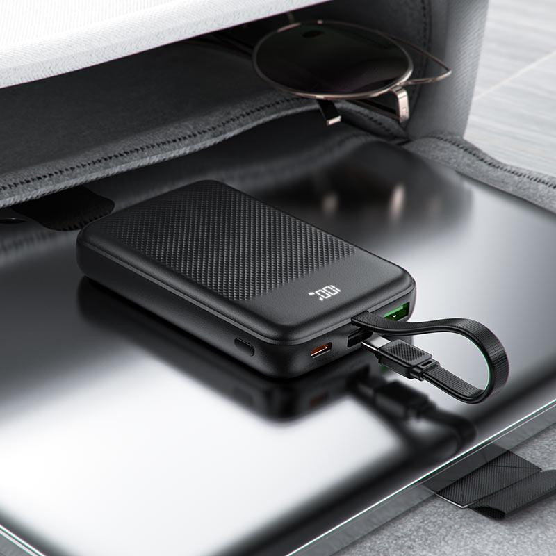 Павербанк 10000 mAh ACEFAST M13 22.5W PD швидка зарядка кабель у комплекті чорний power bank повербанк Одеса - фото 5