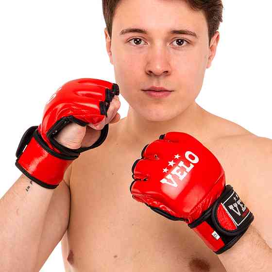 Рукавички для змішаних єдиноборств MMA шкіряні VELO ULI-4035 розмір S-XL кольори в асортименті Рукавички для боксу та єдиноборств Київ