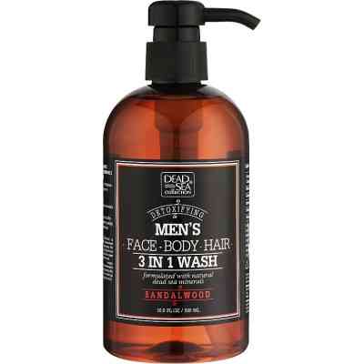 Гель для душу Dead Sea Collection Sandalwood чоловічий 3 в 1 для тіла, волосся й обличчя 500 мл (7290119481446) Вінниця
