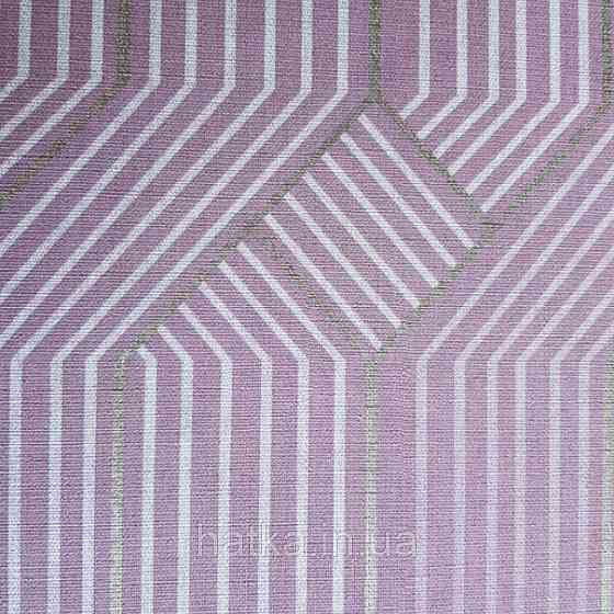 Ообои вінілові на флізелін Decoprint Moments MO22863 геометрія смуги фігури рожеві білі золоті Київ