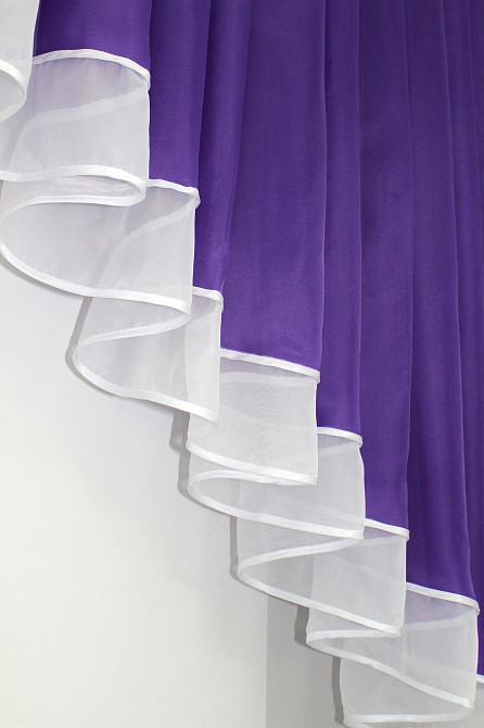 Кухонний комплект VR-Textil № 062к шторка з ламбрекеном фіолетовий з білим 200х170 см (50-648) Київ - фото 5