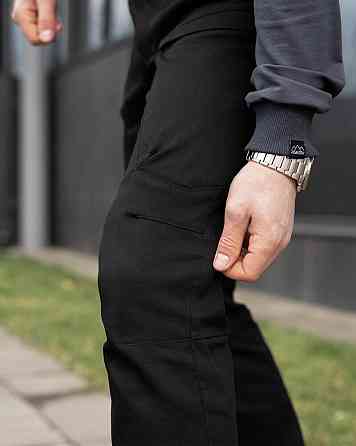 Штани карго чоловічі чорні базові котонові Pobedov Skystone Київ