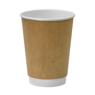 Стаканы одноразовые Romus бумажные двустенные 450 мл 20 шт. Крафт+белый (6485) Винница - изображение 1