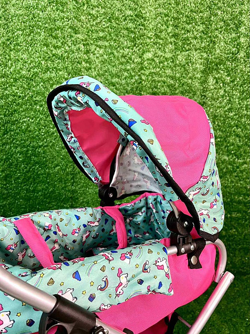 Коляска для ляльки Melogo металева з люлькою-переноскою кошиком Рожева (9369/82100) Чернігів - фото 10