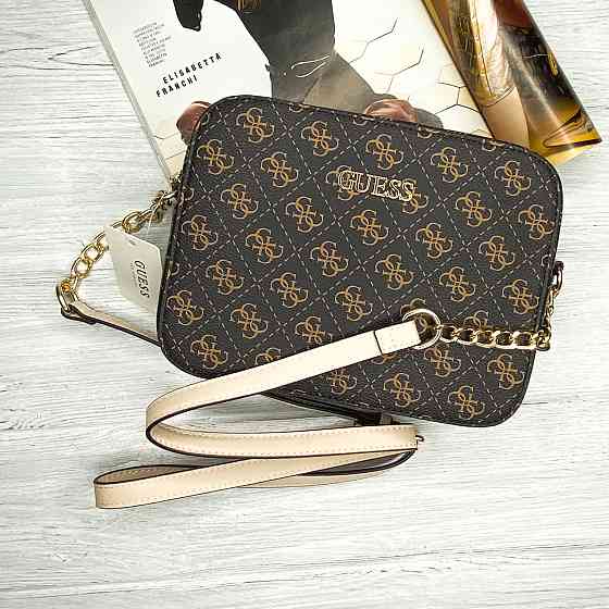 Женская стильная сумка на плечо Guess (4425) brown Киев