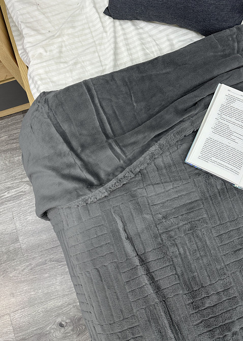 Плед-покрывало Премиум 220х240 см (+-5см) Серый (87-225) Киев - изображение 6