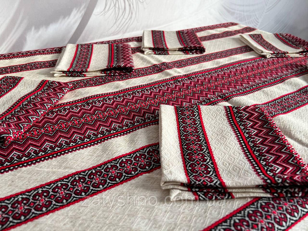 Ляльна вишита скатертина з серветками Київ - фото 5