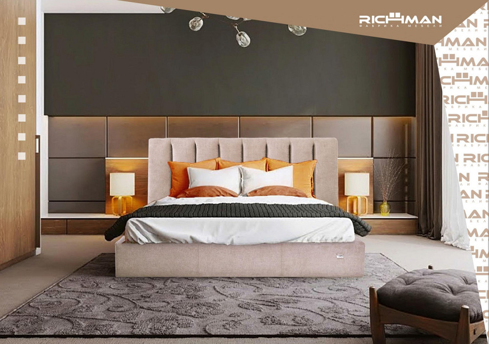 Кровать Sanam Standart 140 х 200 см Fly 2213 A1 Светло-коричневый Днепр - изображение 16