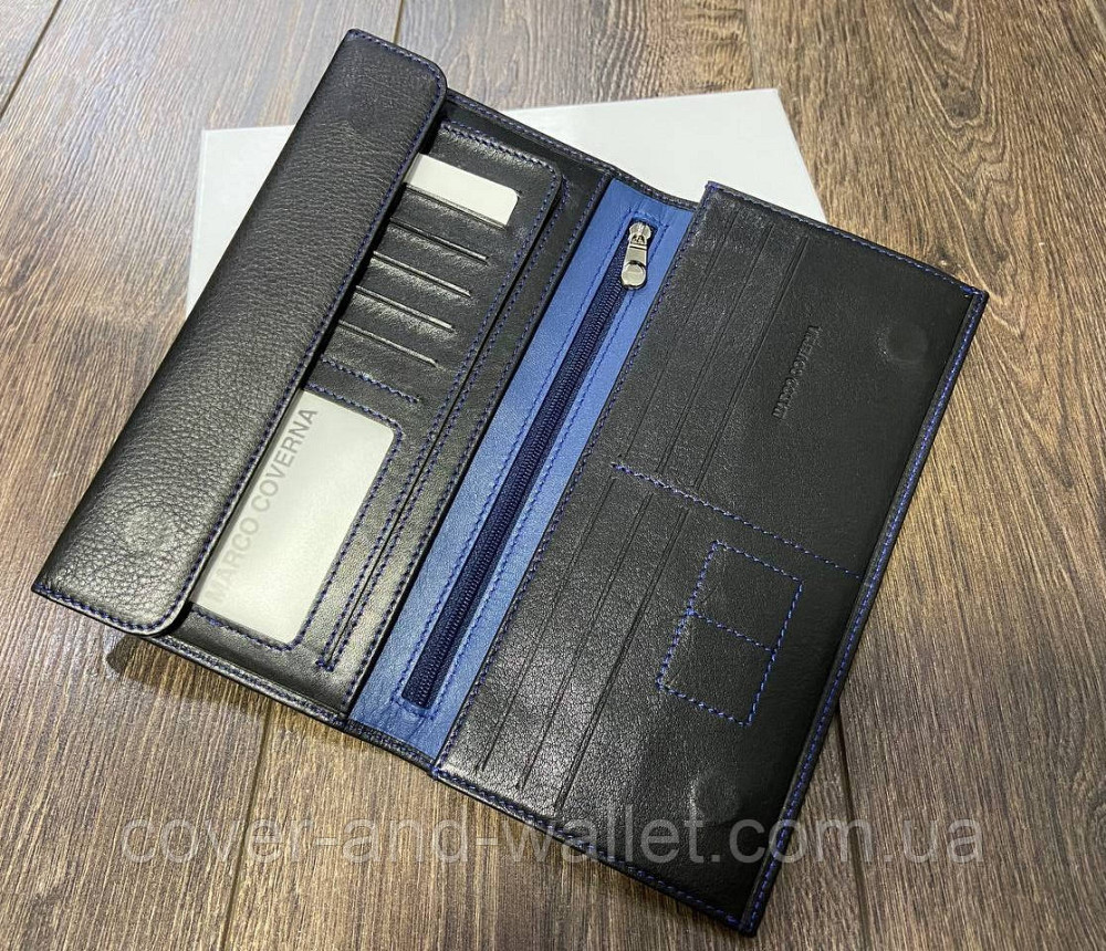 Фирменный кожаный мужской кошелек купюрник на магнитах Marco Coverna MC-1009 Киев - изображение 1