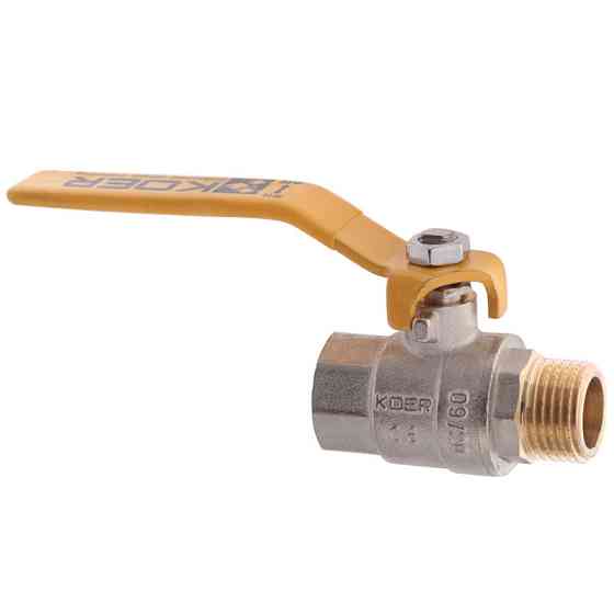 Кран кульовий KOER KR.215.G - 1/2" FM ГШВ YELLOW, ручка "важіль" жовта (KR0116) Київ