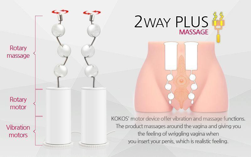 Мастурбатор-полуторс Kokos Cherry 2WayPlus с вибрацией и массажем, два входа: вагина и попка Sex Aura Киев - изображение 7