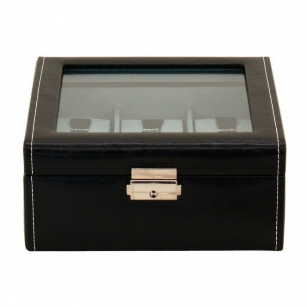 Скринька для зберігання годинника Friedrich Lederwaren Bond 6, чорно-бірюзовий Рівне - фото 3