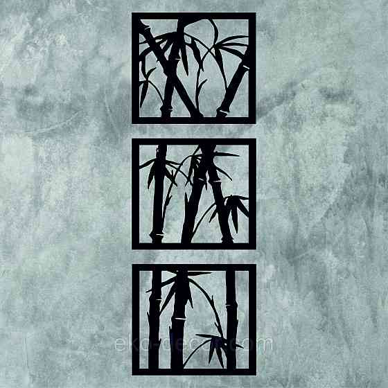 Декоративное настенное Панно «Пальма» Декор на стену 90*213, Черный Киев